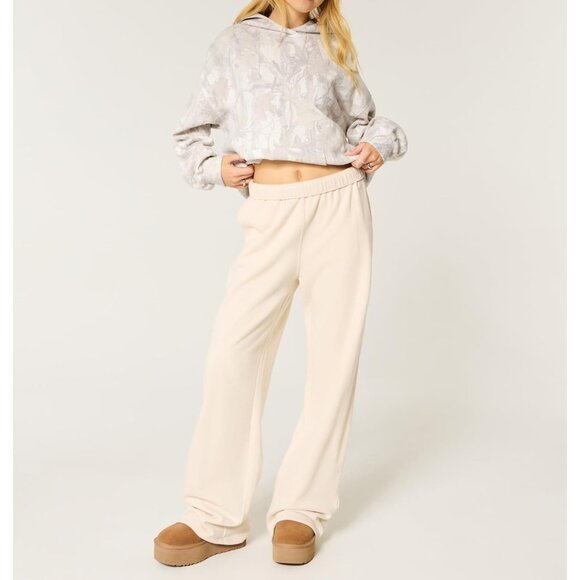 Women Grey White Camo Hoodies Maple Leaf Oversized Fleece Hooded Sweatshirt - Picture 4 of 5